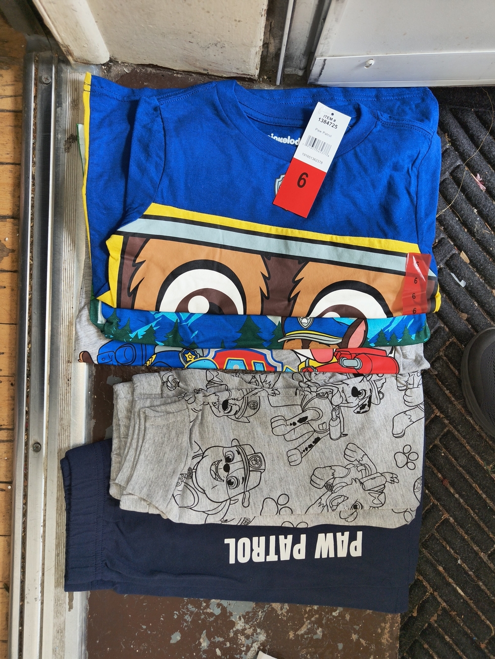 New! Paw Patrol Kids Boys Tees and Pants 5 Piece Set Size 6 Nib NWT